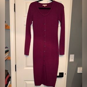Skies Are Blue Plum Long Sleeve Dress